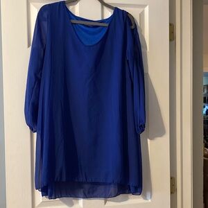 Chic Blue Sheer Dress size small